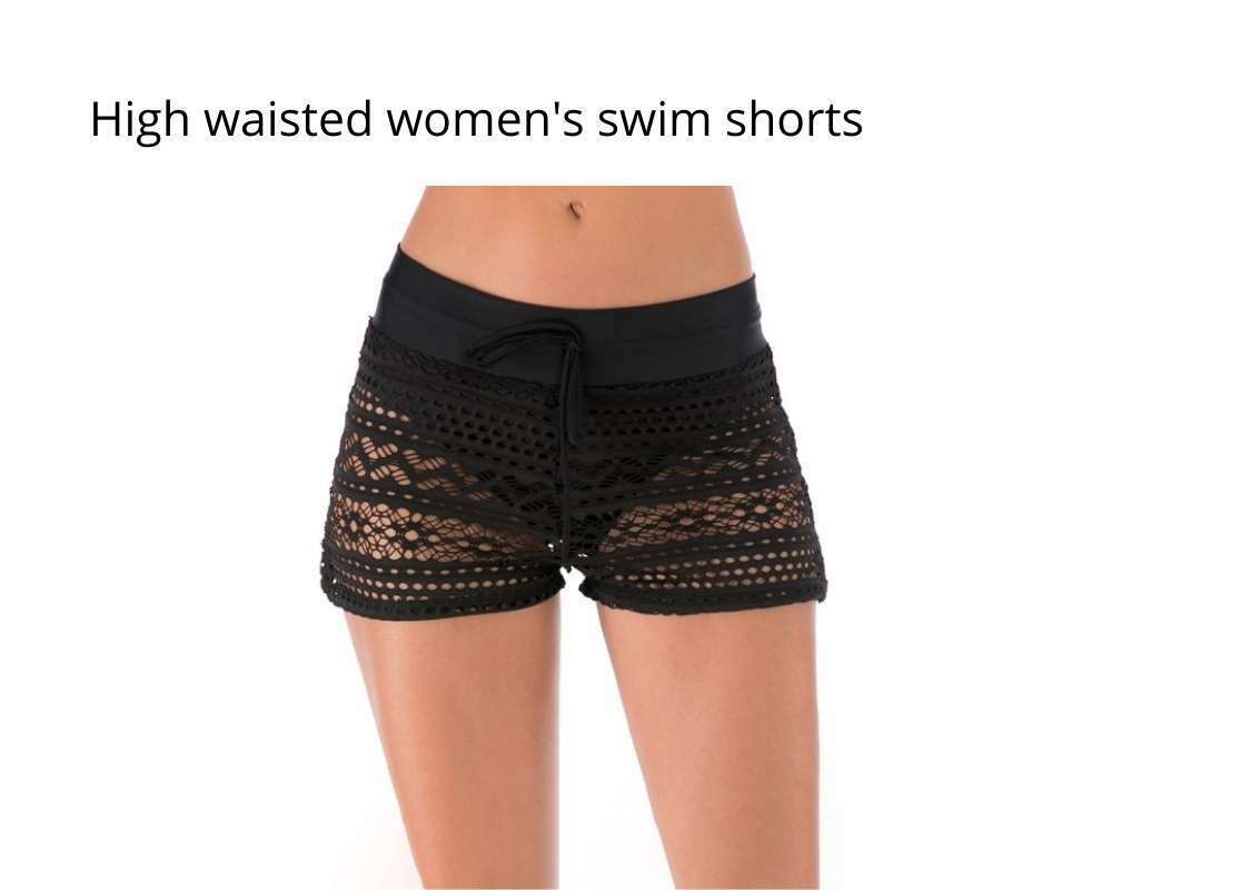 high waisted women's swim shorts