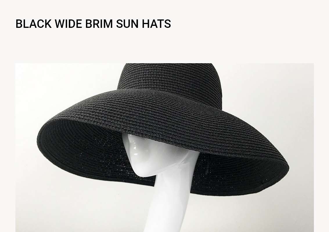 BLACK WIDE BRIM SUN HATS