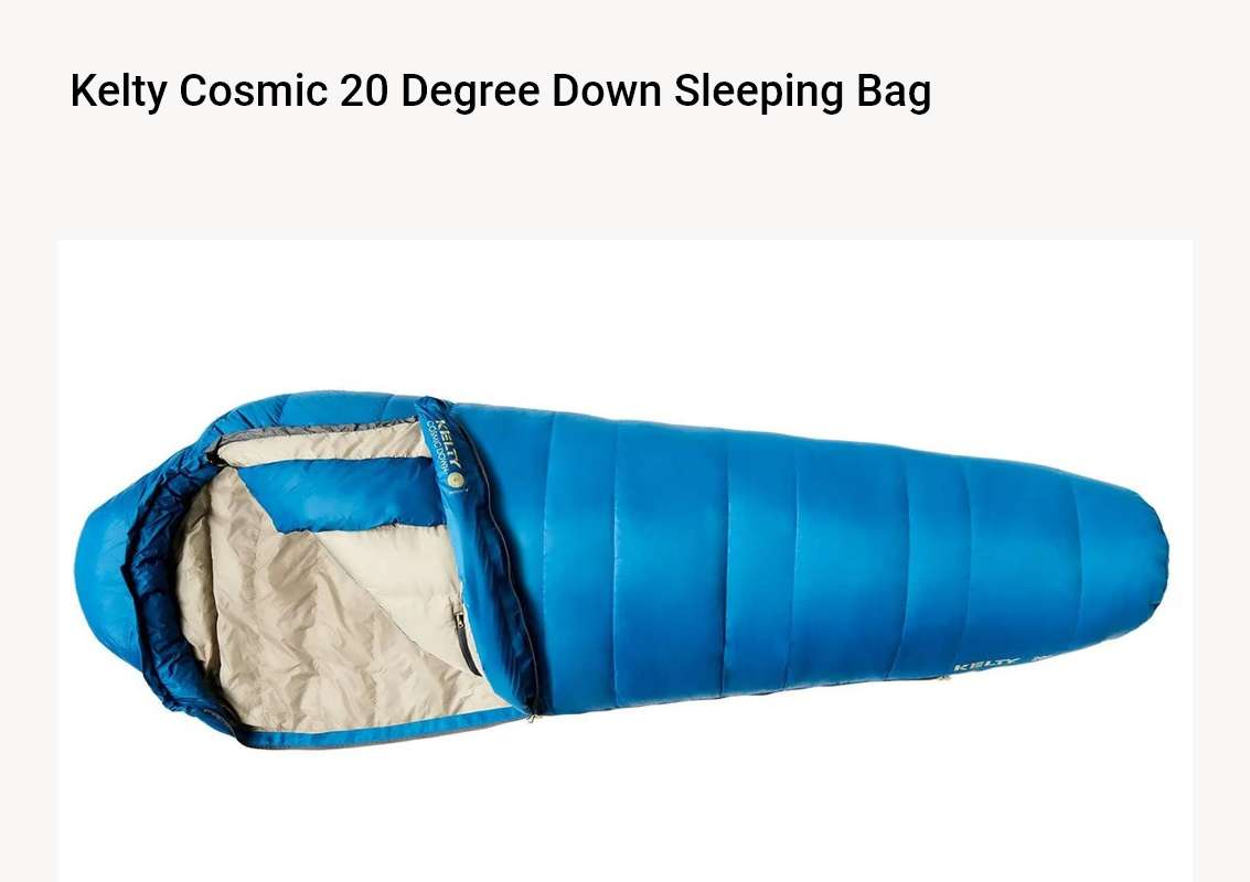 Kelty Cosmic 20 Degree Down Sleeping Bag