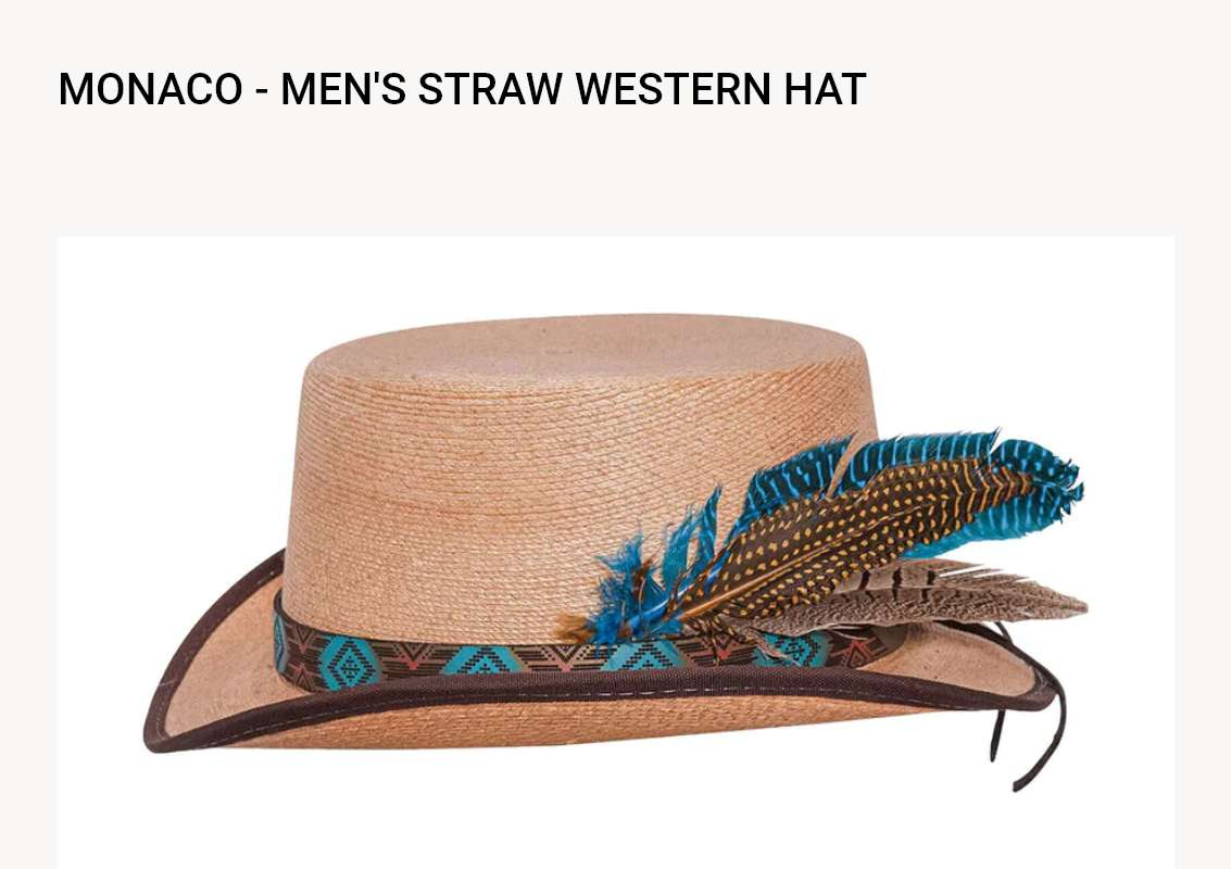 MONACO - MEN'S STRAW WESTERN HAT