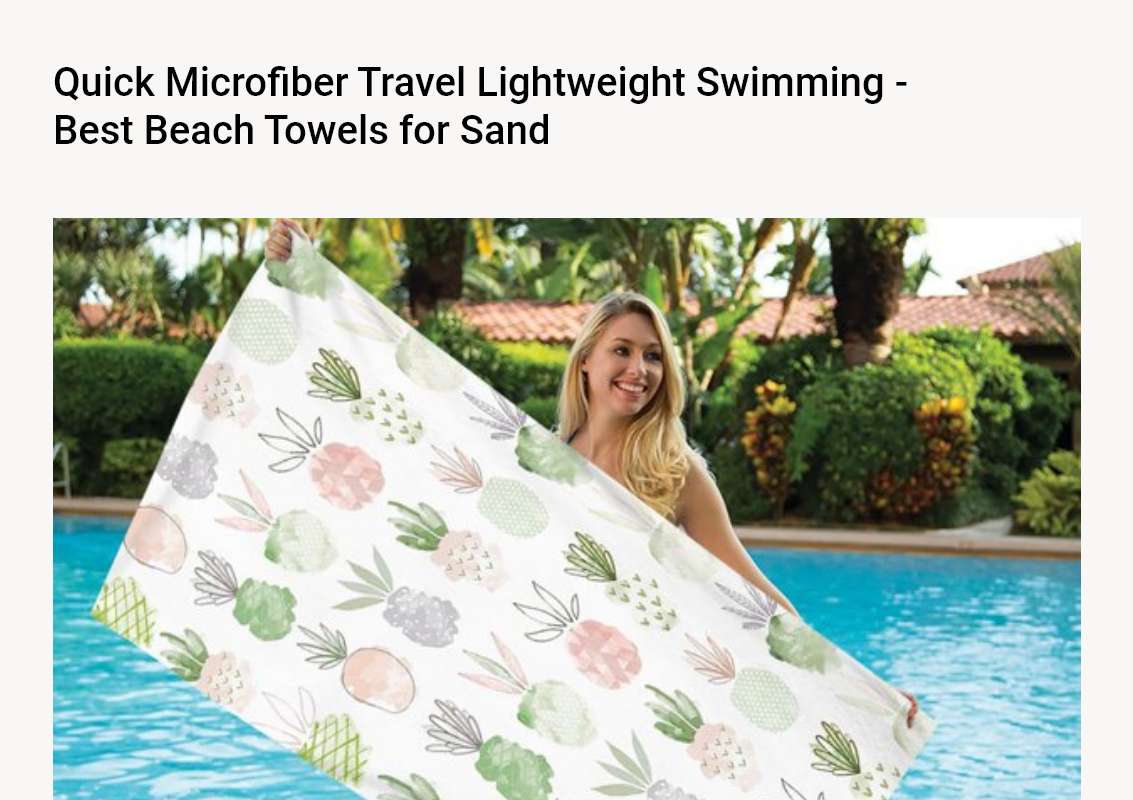 Quick Microfiber Travel Lightweight Swimming - Best Beach Towels for Sand