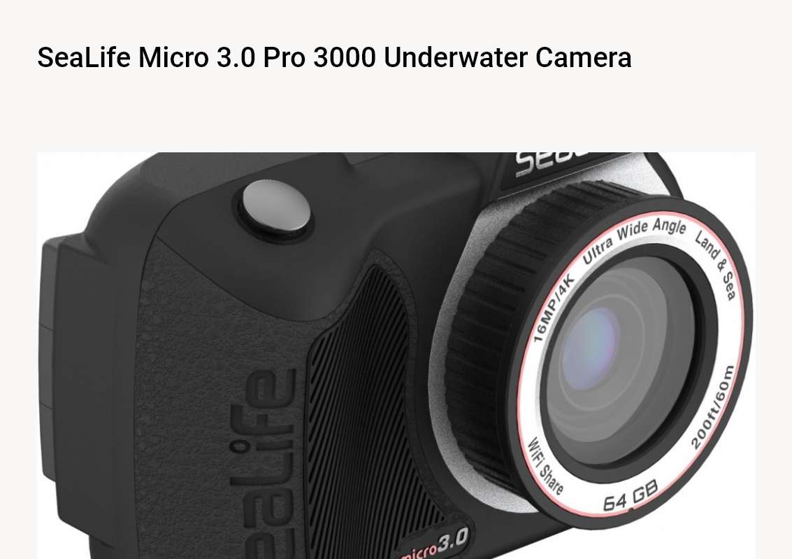 SeaLife Micro 3.0 Pro 3000 Underwater Camera