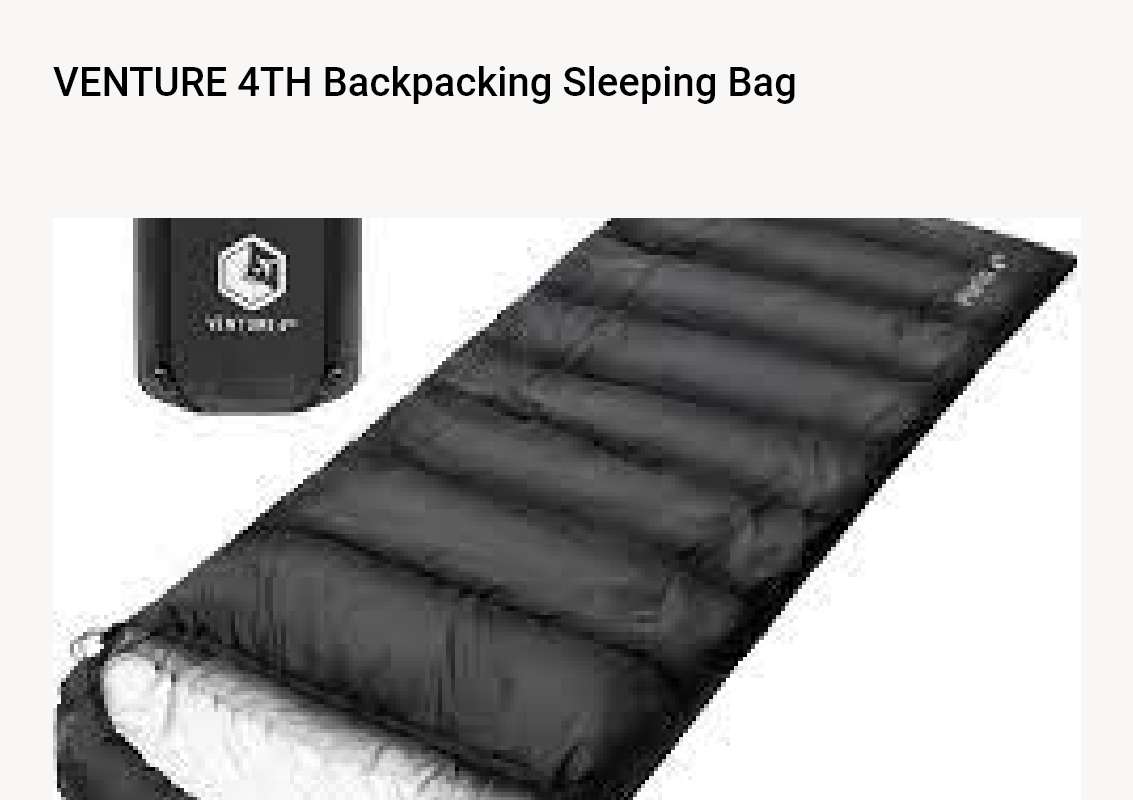 VENTURE 4TH Backpacking Sleeping Bag